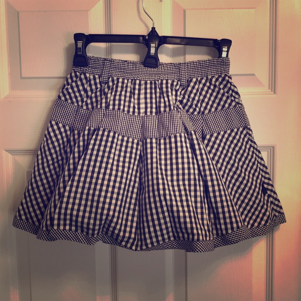 Navy gingham A line skirt with tulle under skirt